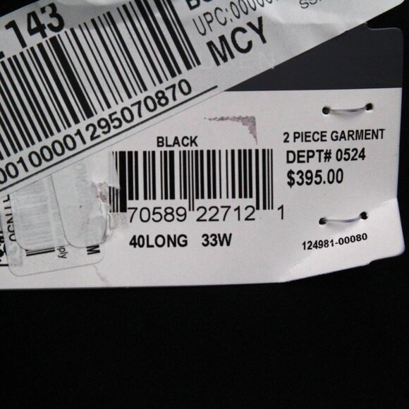 40L Van Heusen 2pc Suit Blazer Jacket Pant Size 33Wx33L Black E03305 - Picture 7 of 12